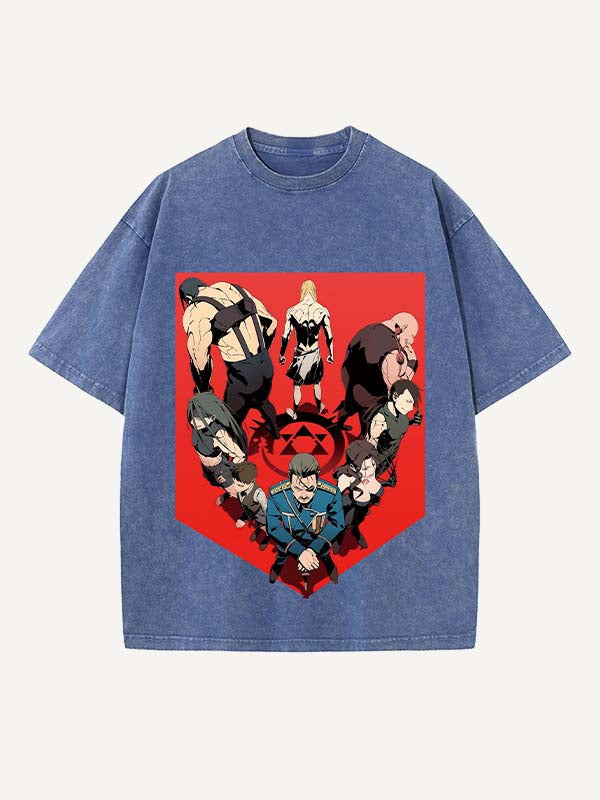 Fullmetal Alchemist Print Round Neck T-shirt