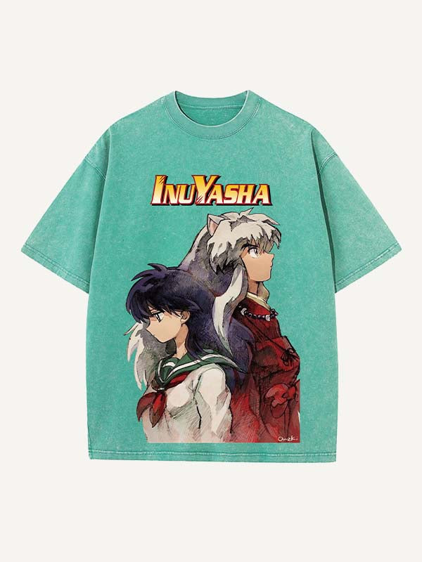Inuyasha Print Round Neck T-shirt