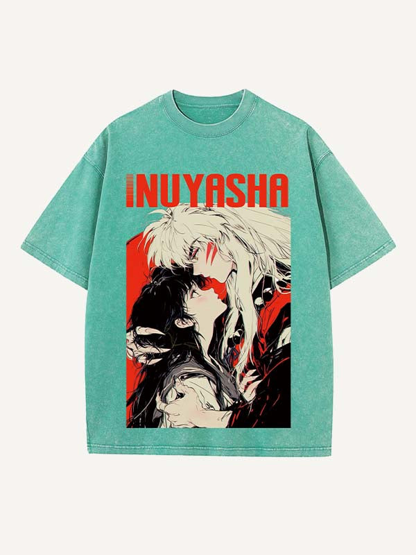 Inuyasha Print Round Neck T-shirt