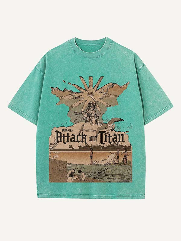 Attack on Titan Print Round Neck T-shirt