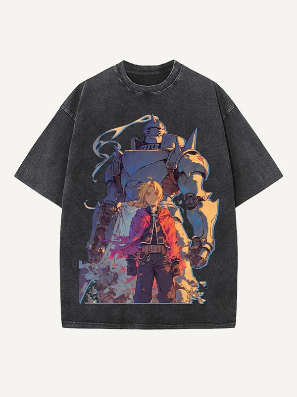 Fullmetal Alchemist Print Round Neck T-shirt