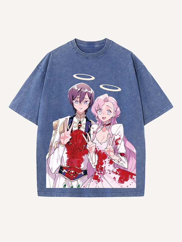 Code Geass Print Round Neck T-shirt