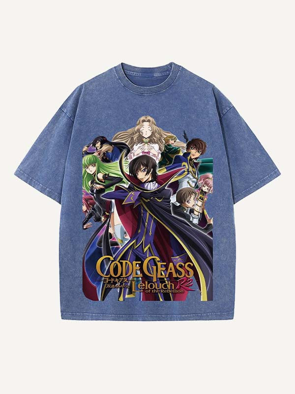 Code Geass Print Round Neck T-shirt