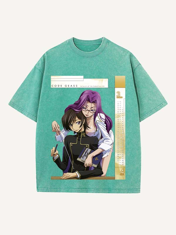 Code Geass Print Round Neck T-shirt