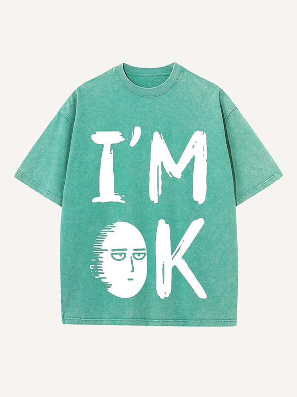 One-Punch Man Print Round Neck T-shirt