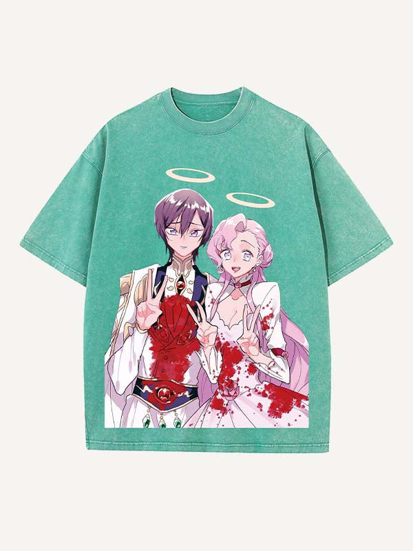 Code Geass Print Round Neck T-shirt